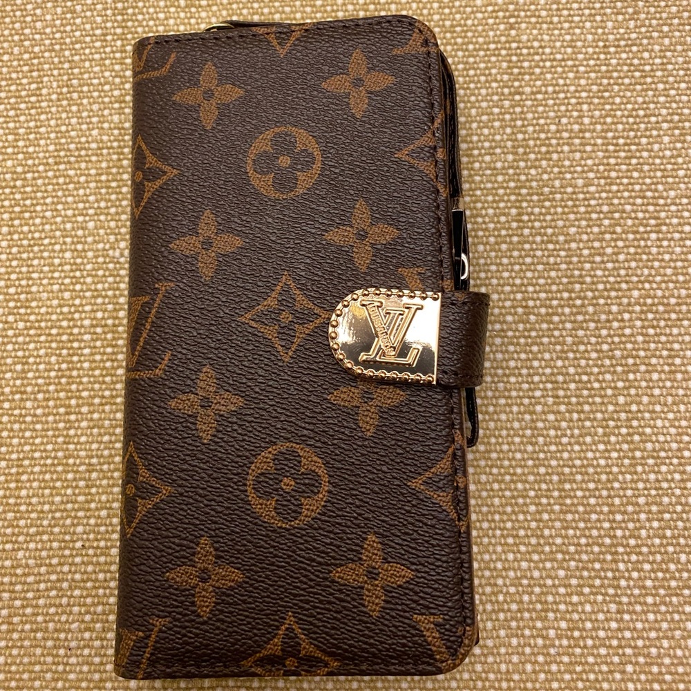 iPhone 13 Pro max wallet case with card holder and wrist strap